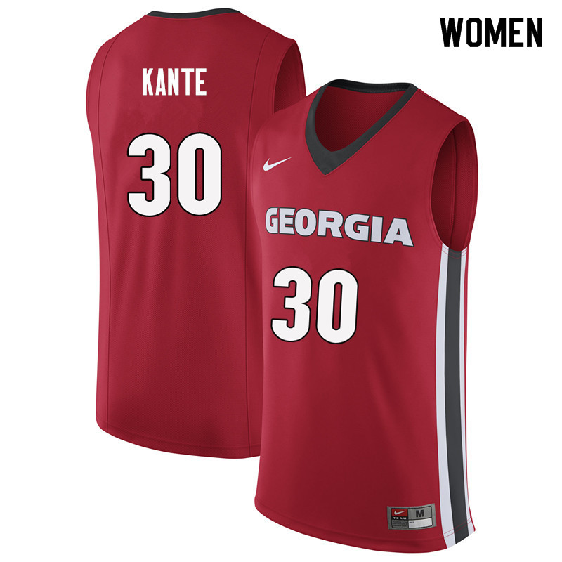 Women #30 Isaac Kante Georgia Bulldogs College Basketball Jerseys Sale-Red - Click Image to Close